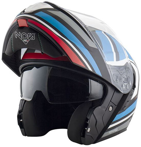 Helm Nr. NS-14 Flip Nitro Blau Rot Matt