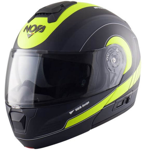 Helm Nr. NS-8 Flip Up Gaze Fluor Gelb Matt
